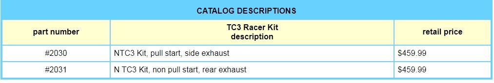 Team Associated NTC3 Racer Catalog