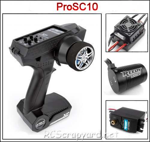 Team Associated ProSC10 Radio, motore, ESC e servo