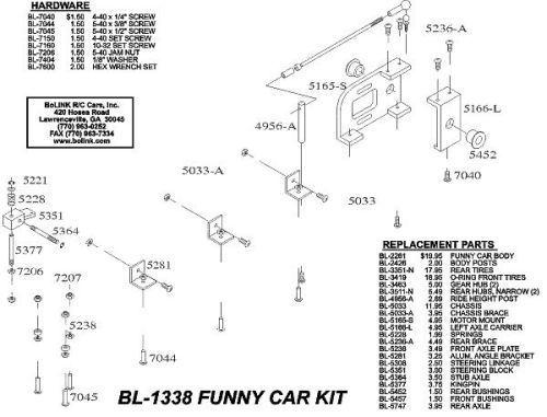 Bolink Funny Car Dragster Telaio