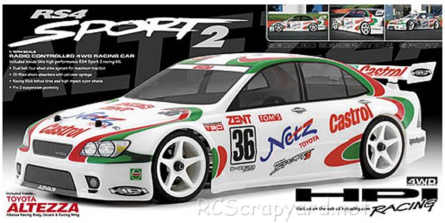 HPI RS4 Sport 2 Chassis - Toyota Altezza Netz Castrol - # 264