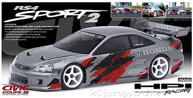 HPI RS4 Sport 2 Chassis - Honda Civic Si - # 266