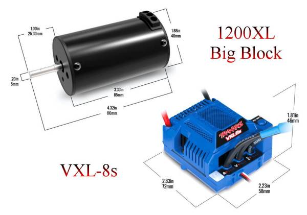 Traxxas 1600XL Big Block Motor and VXL-6s ESC