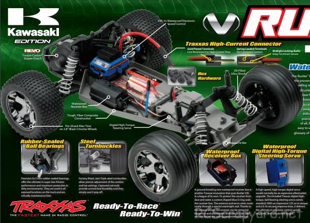 Traxxas Rustler VXL Kawasaki Edition Box