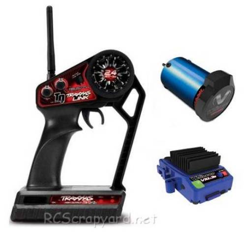 Traxxas TQ 2.4Ghz Transmitter, Velineon VXL-3s ESC and Brushless Motor