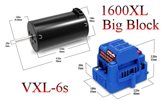 Traxxas 1600XL Big Block Motor and VXL-6s ESC