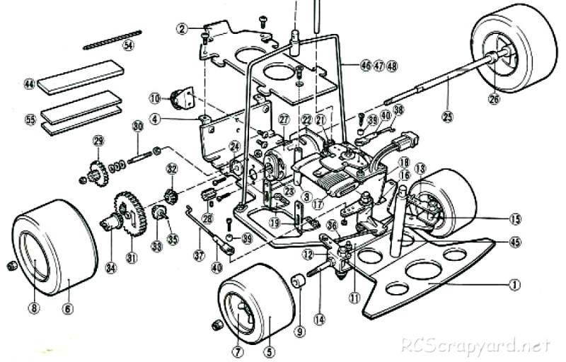 Kyosho Mr Wheelie Exploded View