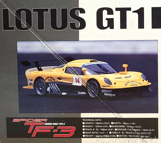 Kyosho PureTen EP Spider TF-3 - Lotus GT1 - 30702