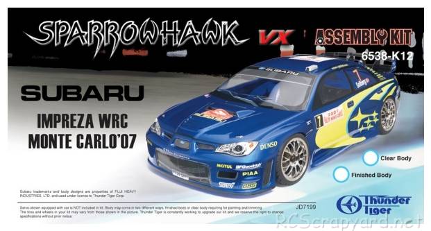 Thunder Tiger Sparrowhawk VX - Subaru Impreza WRC Monte Carlo 07