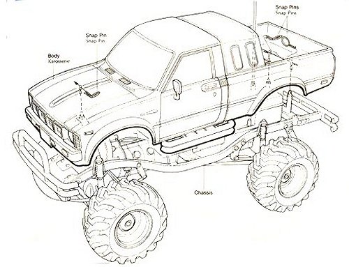 Tamiya Toyota 4x4 Pick-up Bruiser #58048 bodyshell