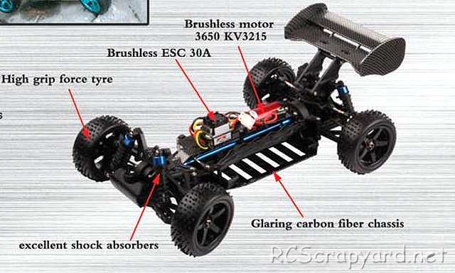 FS-Racing BL-4 Sport -1:10 Électrique Buggy Chassis