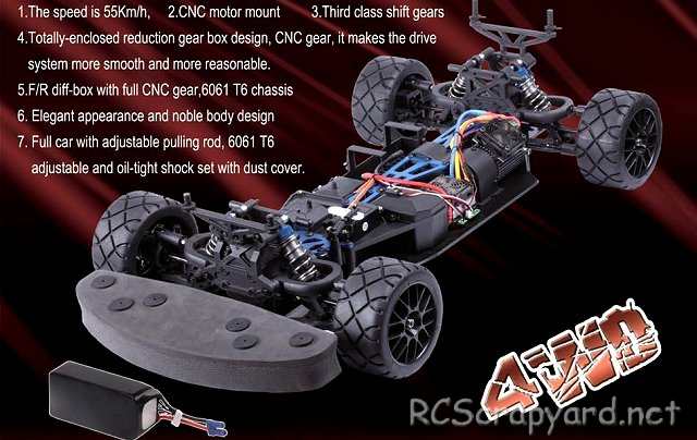 FS Racing Coupe V - 1:5 Elektrisch RC Toerwagen Chassis