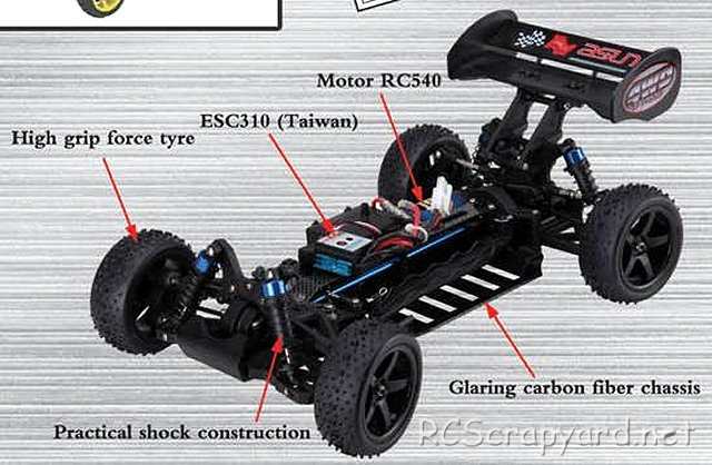 FS-Racing EB-4 - 1:10 Eléctrico Buggy Chasis