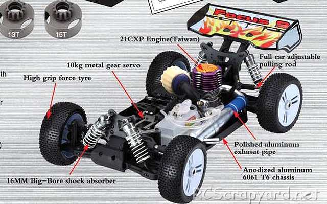 FS Racing Focus 9 - 1:8 Nitro Buggy Chassis