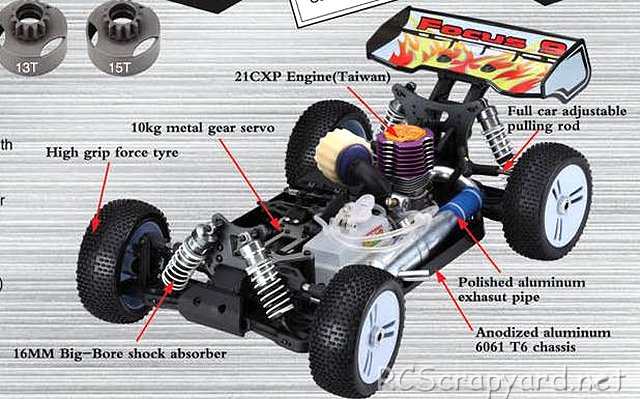 FS Racing Focus 9 - 1:8 Nitro Buggy Telaio