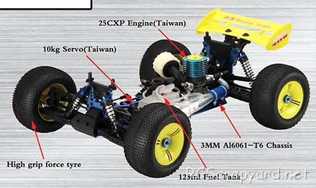 FS Racing Leopard Truggy Telaio - 1:8 Nitro