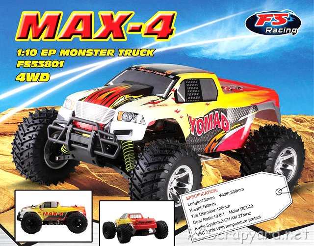 FS Racing Max-4 - 1:10 Elettrico Monster Truck