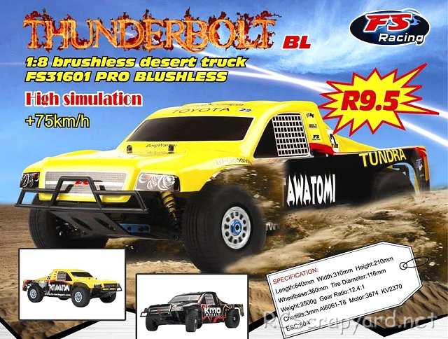 FS Racing Thunderbolt - 1:8 Elektrisch Truck