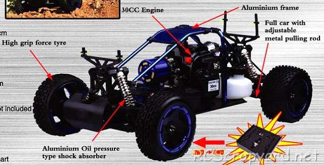 FS Racing Thunderbolt Fire 2RM - 1:5 Nitro Truggy Chassis