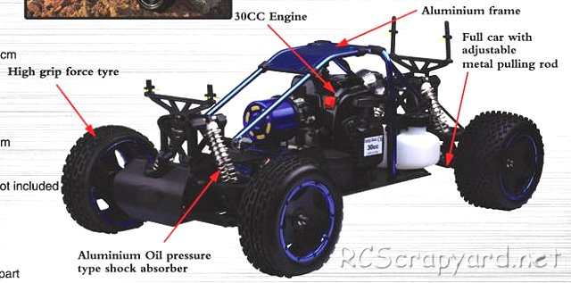 FS Racing Thunderbolt Fire 4RM - 1:5 Nitro Truggy Chassis