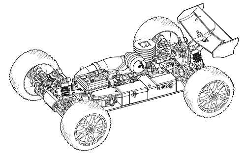 Kyosho DBX 2.0 - 1:10 Nitro Buggy Telaio