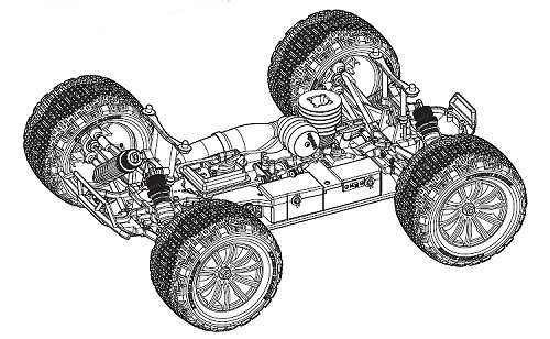 Kyosho DMT - 1:10 Nitro RC Monster Truck Chasis