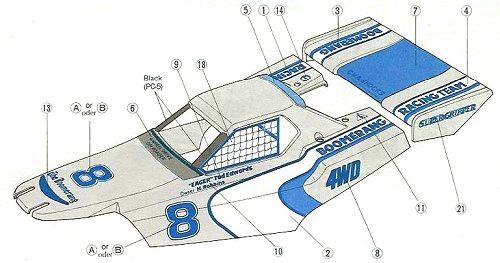 Tamiya Boomerang #58055 Bodyshell