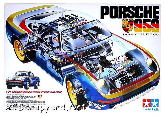 Tamiya Porsche 959 - Paris-Dakar Rally Winner - #58059 - 1:12 Elektrisch Model