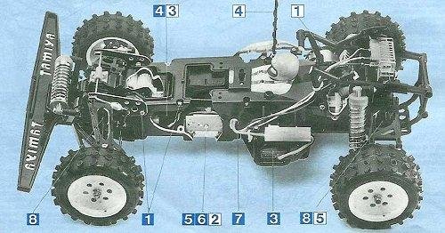 Tamiya Hot Shot II #58062 Chassis Diagram