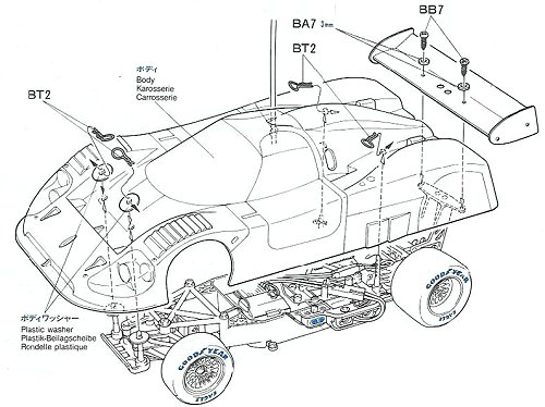 Tamiya Jaguar XJR-12 #58092 Body Shell