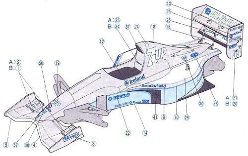 Tamiya Jordan-191 #58103 F101 bodyshell