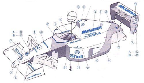 Tamiya McLaren MP4/6 Honda #58104 F102 Bodyshell