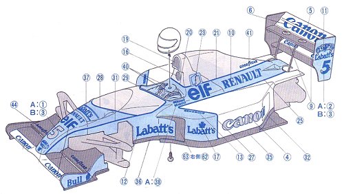 Tamiya Williams FW14 Renault #58105 F102 Bodyshell