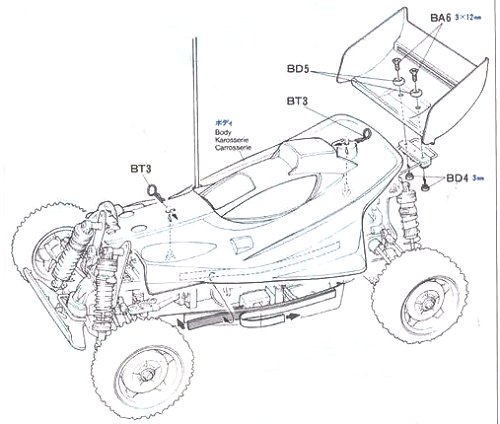 Tamiya Top Force Evolution #58107 DF01 Body Shell