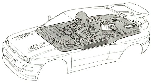 Tamiya Ford Escort RS Cosworth #58112 TA-01 Bodyshell