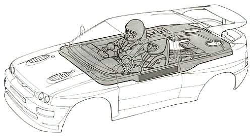 Tamiya Ford Escort RS Cosworth #58112 TA-01 bodyshell