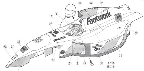 Tamiya Footwork FA13 Mugen Honda #58114 F102 Body Shell