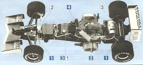 Tamiya Footwork FA13 Mugen Honda #58114 F102 Chassis