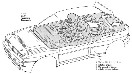Tamiya Lancia Delta HF Integrale #58117 TA-01 Body Shell