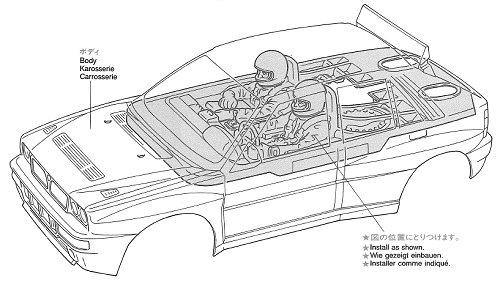 Tamiya Lancia Delta HF Integrale #58117 TA-01 Bodyshell
