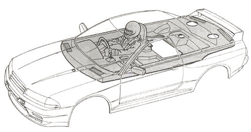 Tamiya Axia Skyline GT-R Gr.A #58120 TA-01 Body Shell
