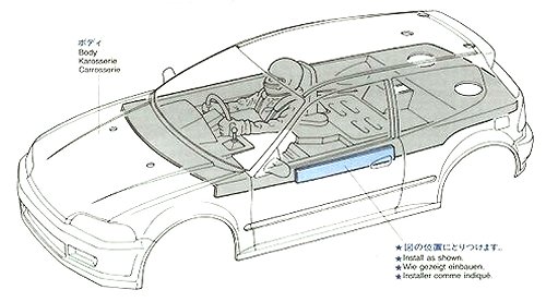 Tamiya Castrol Honda Civic VTi #58127 FF01 Body Shell