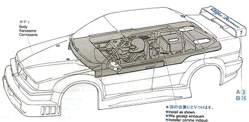 Tamiya Alfa Romeo 155 V6 TI #58128 TA02 bodyshell