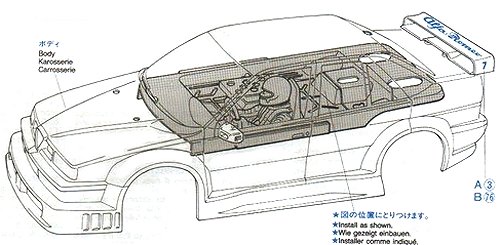 Tamiya Alfa Romeo 155 V6 TI #58128 TA02 Bodyshell