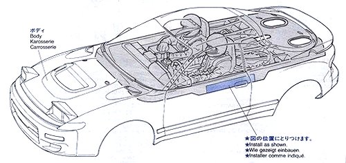Tamiya Castrol Celica 93 Monte-Carlo #58129 TA02 Bodyshell