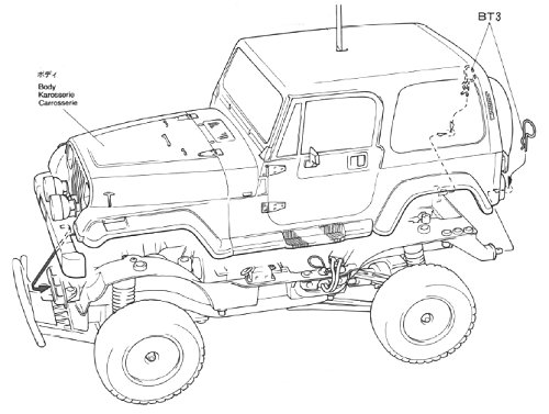 Tamiya Jeep Wrangler #58141 CC01 Body Shell
