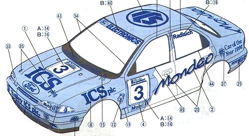 Tamiya Ford Mondeo BTCC #58143 FF01 Bodyshell