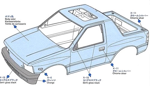 Tamiya Isuzu Mu Type X #58166 CC01 Body Shell