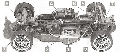 Tamiya Porsche 911 GT1 #58193 TA03RS Chassis