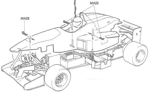 Tamiya PIAA Nakajima Reynard 97D #58198 F103 Bodyshell