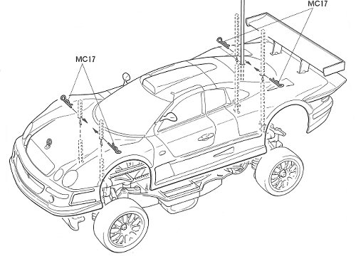 Tamiya Mercedes CLK GTR #58214 TA-03R Bodyshell